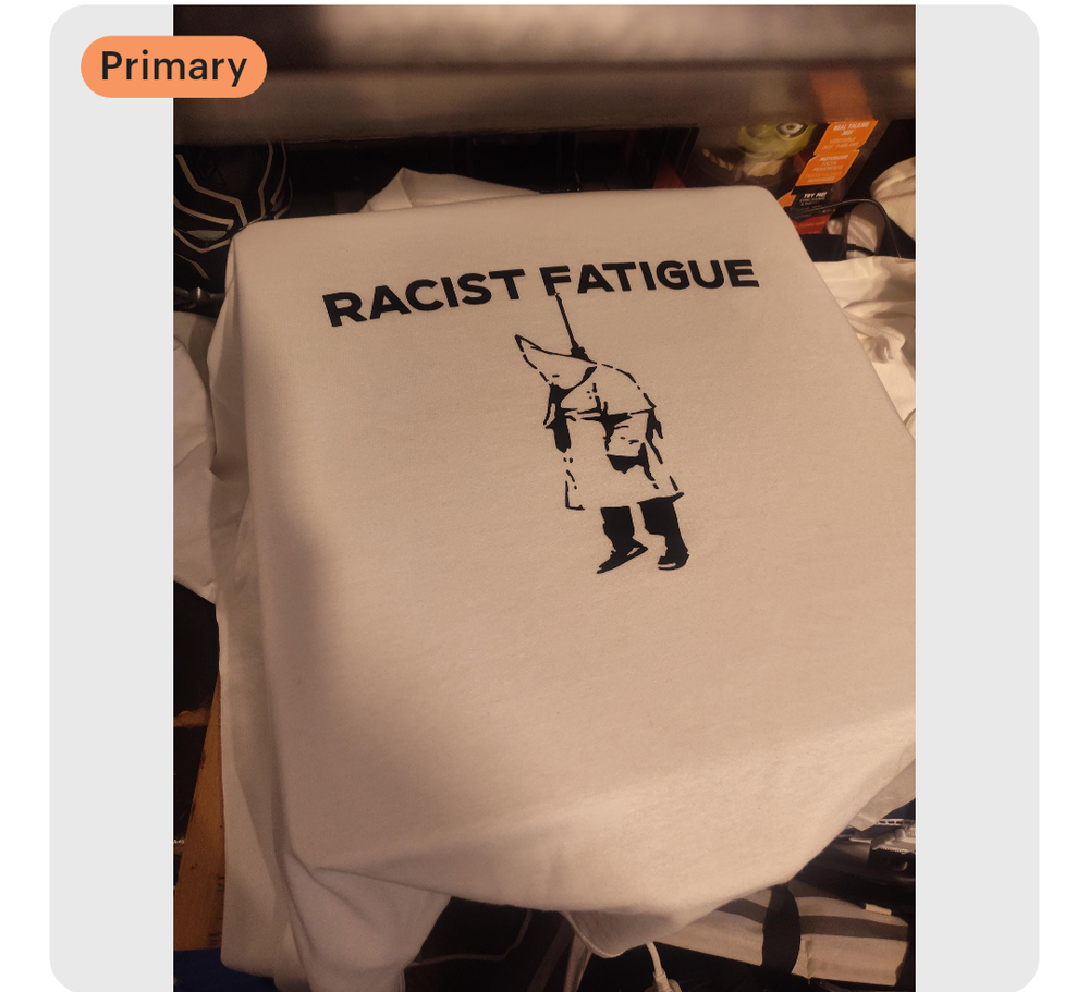 Racist fatigue shirt (white)