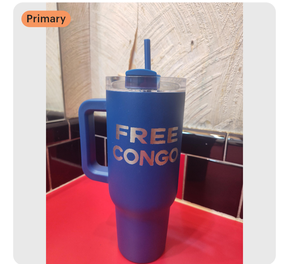 40oz etched Free Congo tumbler 