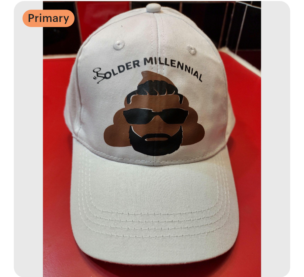F older millennial poo emoji hat