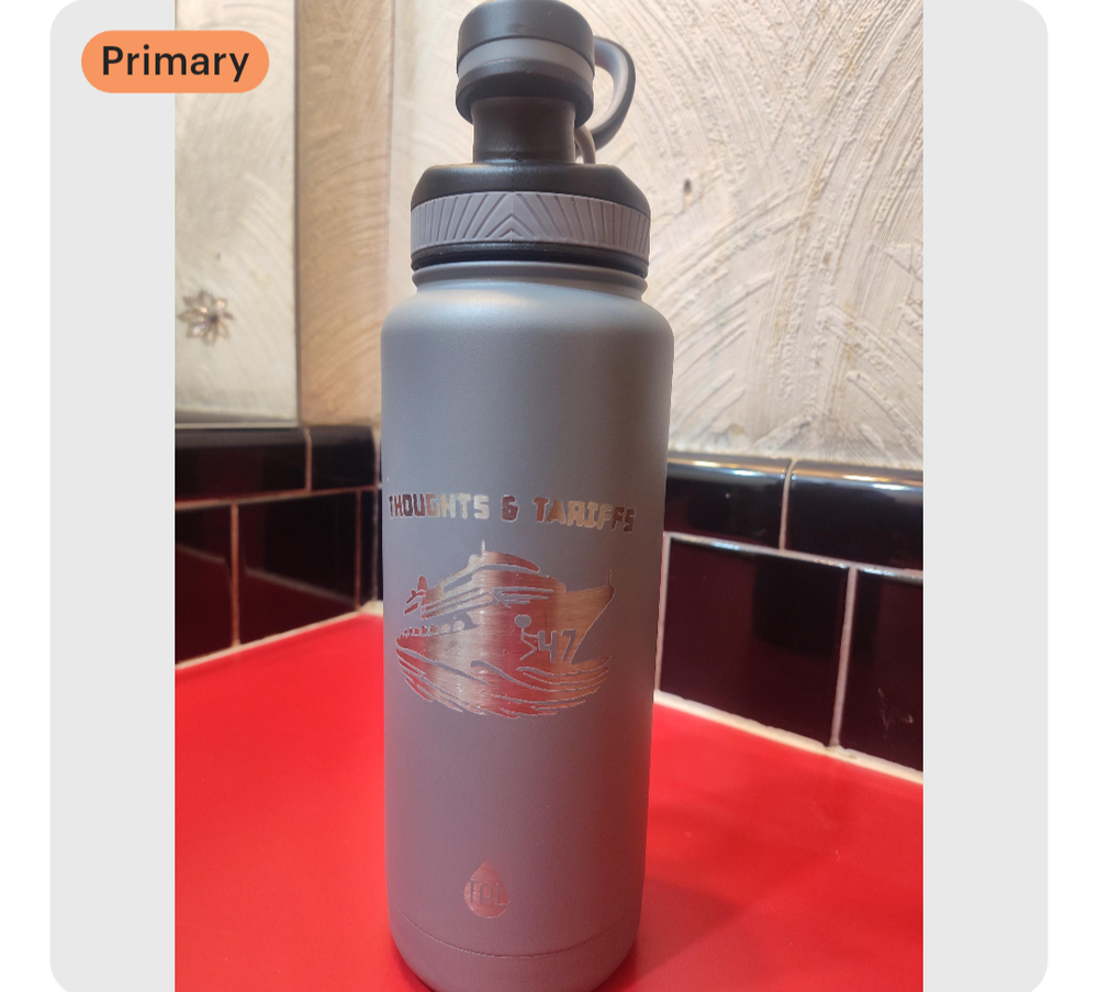 40oz thoughts & tariffs insulated water bottle 