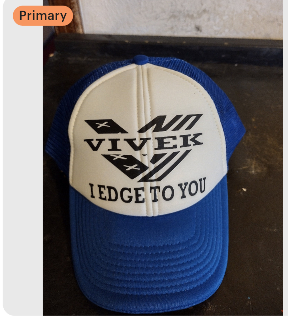 Vivek I Edge To You hat (blue & white)