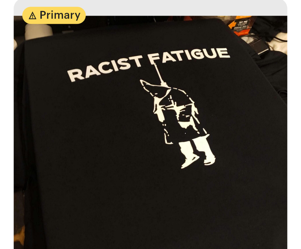 Racist fatigue shirt (black)