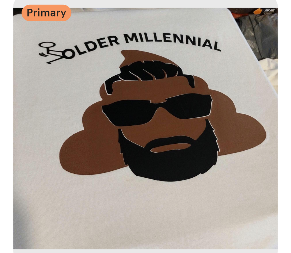 f older millennial poo emoji shirts