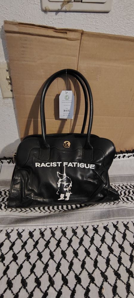 Racist fatigue leather purse