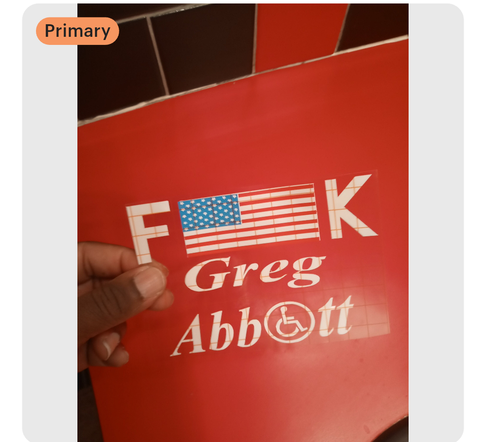 American flag fk Greg Abbott decal