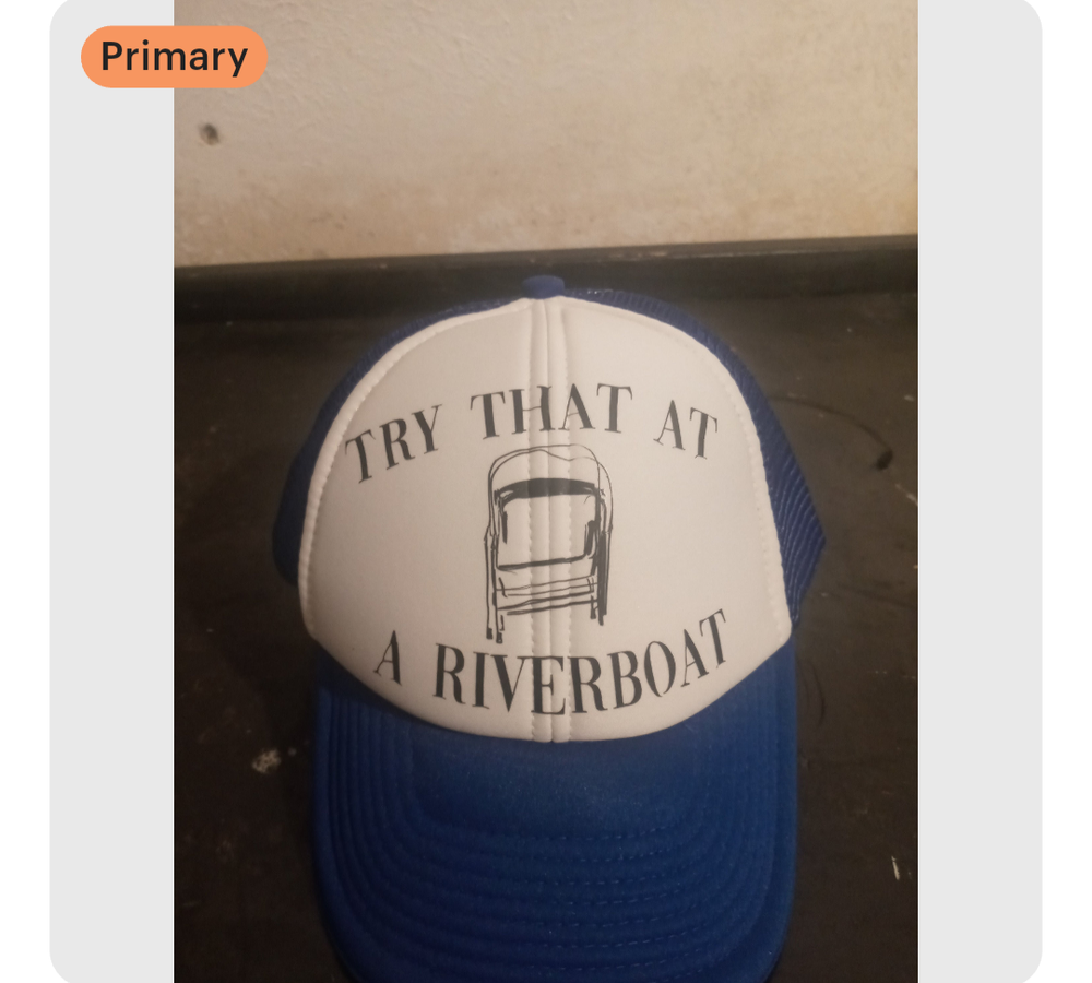 Try that at a riverboat hat (blue & white)